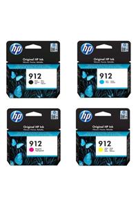 HP 912 Siyah Mavi Sarı Kırmızı 4'lü Set