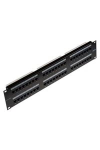 BrandRex Gigaplus 48 Port Cat 5e Patch Panel, Zırhsız/ekransız (Unshielded), Universal Idc, Siyah Renk