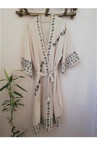 Mynova Textile Narepol Uzun Keten Kimono Kaftan