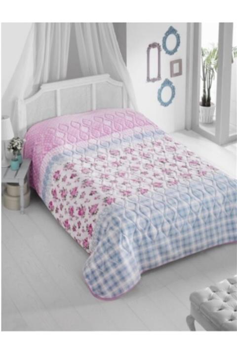 Sarar Pembe Tek Kişilik Çiçekli Battaniye Polyester Turkuaz Tek Kişilik Battaniye