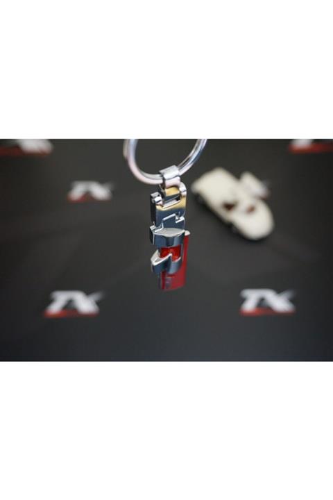 Volkswagen Audi R Line Logo Çift Yön Krom Metal Stil Anahtarlık