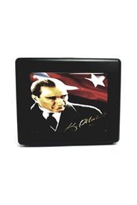 DEGRADE Atatürk Imzalı Figürlü Metal Sigara Tabakası Kutusu