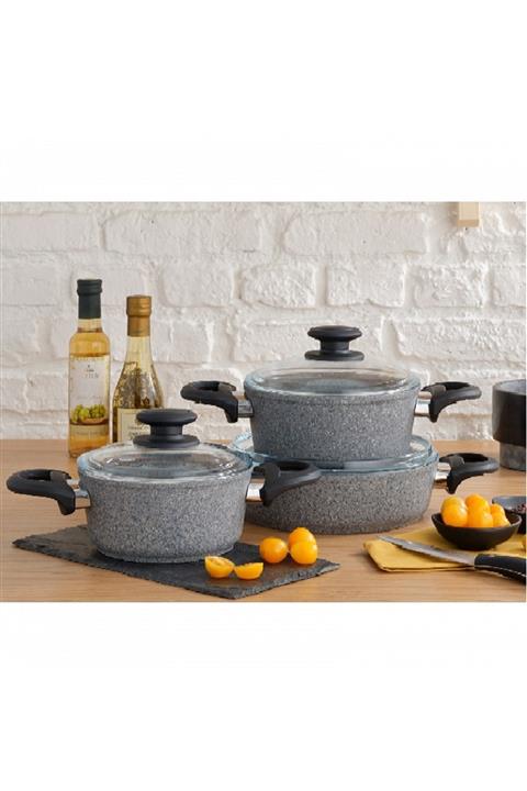 Emsan TitanGranit Gri 3lü Tencere Seti