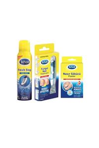 Scholl Nasır Sökücü Flaster 8 Bant + Tırnak Mantarı Giderici Kit +terleme Önleyici Ayakkabı Spreyi 150 ml