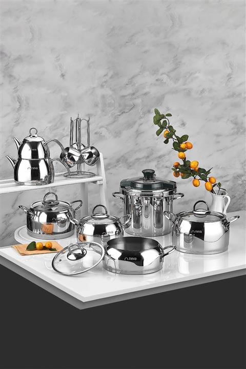 Neva N2437 18 Prç Begonya Çelik Tencere Seti