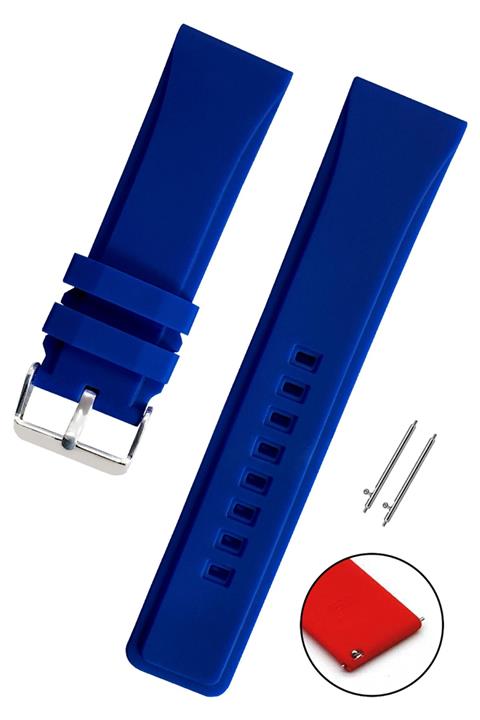 Wesse Saat Uyumlu 20mm Lacivert Renk Akıllı Pimli Silikon Saat Kordonu Kayışı