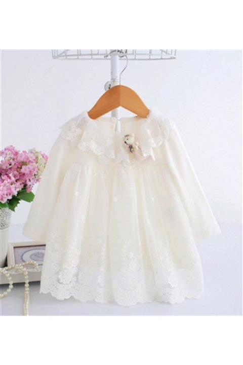 La Boutique BB Kız Bebek Beyaz Charlotte Elbise