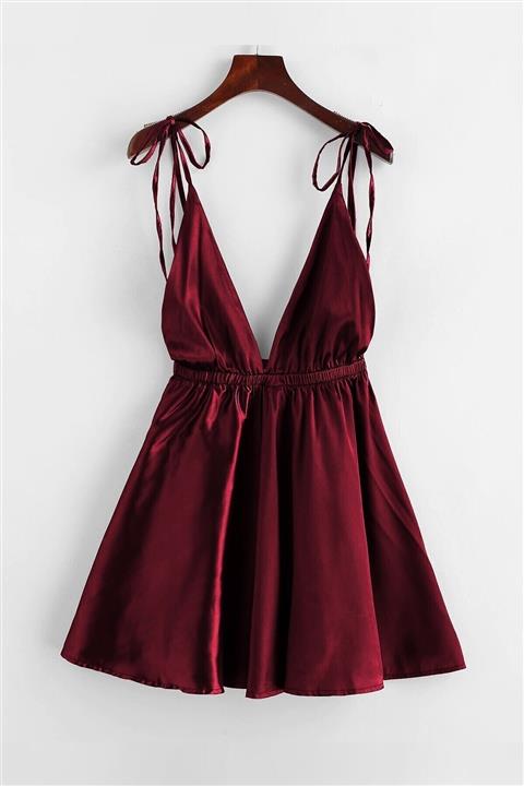 Pembishomewear Donna Layla Bordo Saten Gecelik