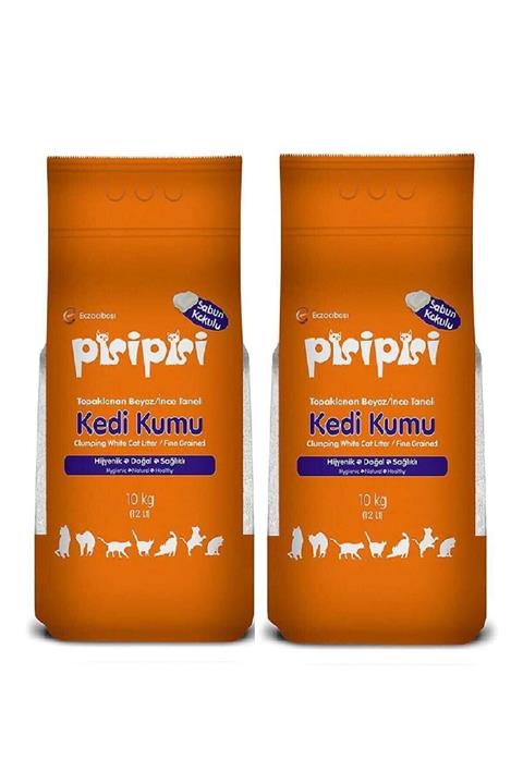 Pisipisi Ince Taneli Sabunlu Kedi Kumu 10 Kg (12 Lt) X 2 Adet