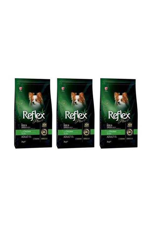 Reflex Plus Küçük Mini Irk Tavuklu Yetişkin Köpek Maması 3 Kg 3'LÜ SET