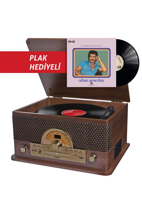 Ion Superior Lp Ahşap Hoparlörlü Pikap Ve Orhan Gencebay Plak