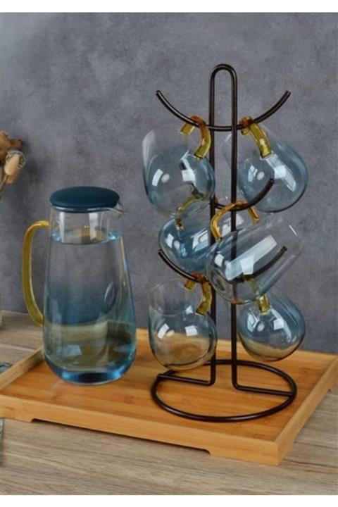 Tasarım Evi Blue Life Borosilikat 2000 Ml Isıya Dayanıklı Renkli Trend Cam Sürahi