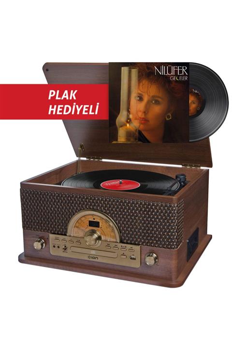 Ion Superior Lp Ahşap Hoparlörlü Pikap Ve Nilüfer Geceler Plak