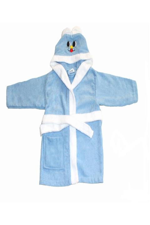 TİGRİS Kapşonlu Kadife Çocuk Bornoz