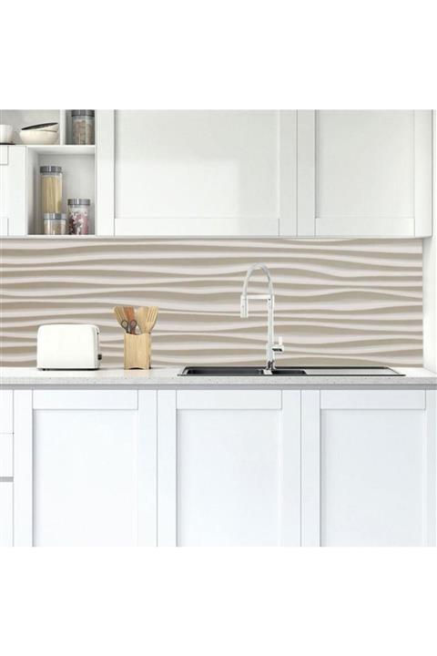 StickerArt Mutfak Tezgah Arası Folyo Fayans Kaplama Folyosu Dalgalı Zemin