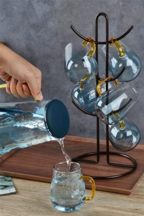 morlimon Sofya Cam Sürahi Ve 2'li Bardak Seti