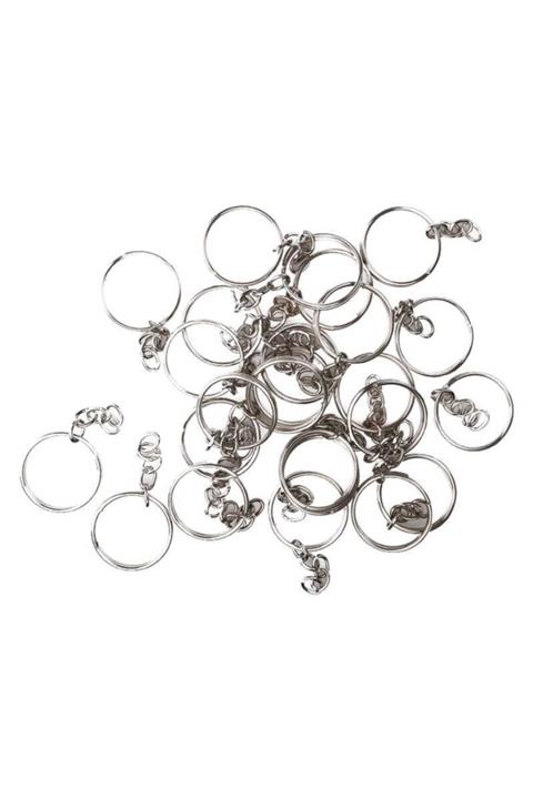 Emir Plastik Zincirli Anahtarlık 5 Cm 25 Adet | Gümüş