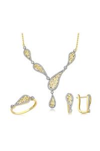 Label Jewelry Taşlı 3lü 14 Ayar Altın Set