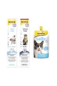 Gimcat Kitten Paste 50gr + Urinary Paste Kedi Macunu 50gr + Milk Latte Calcium Sıvı Kedi Sütü 200 Ml