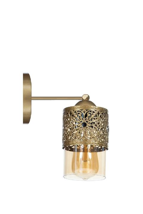 Sinem Avize Asya Motifli Eskitme Tekli Duvar Lambası Aplik