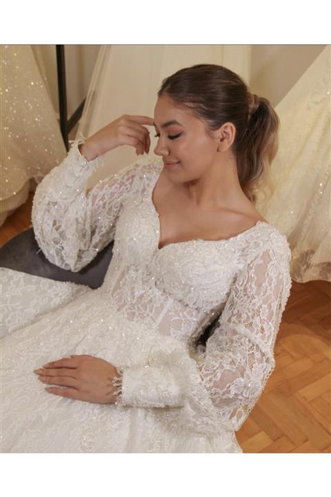 Le Melanj Fransız Dantelli Gelinlik