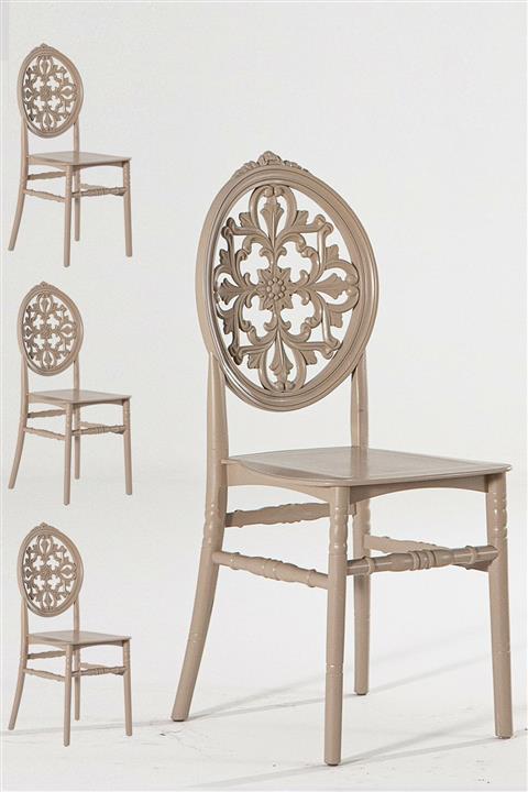 MOBETTO Venüs Home Mutfak Sandalyesi 4 Adet - Cappucino