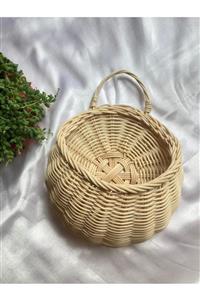 Kumru Home Design Rattan Bambu Yuvarlak Sepet - 20 Cm Çaplı Sepet