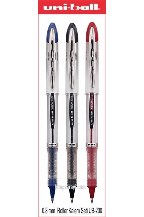 UNİBALL Uniball Vision Elite 0.8 Mm Roller Kalem Seti 3 Adet Ub-200
