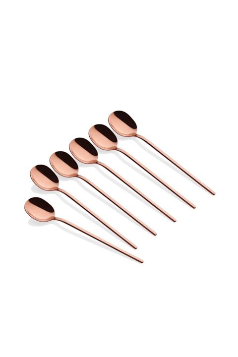 MOS'EV Parlak Gold Rose Çay Kaşığı 6 Parça