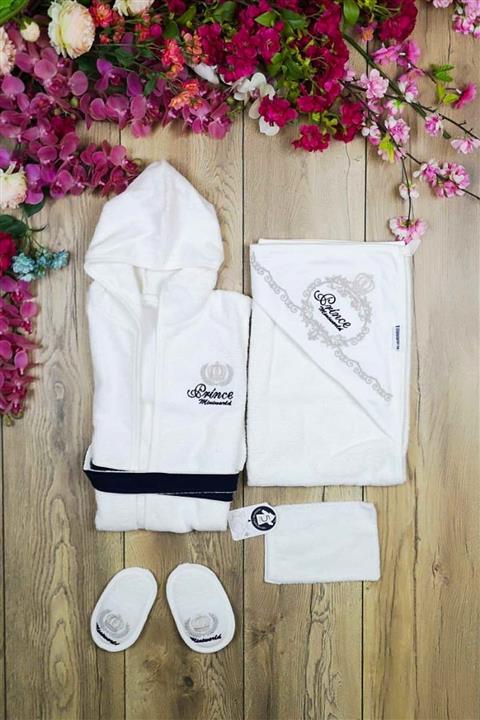 lilamtasarım Lacıvert Erkek Bebek Bornoz Takımı