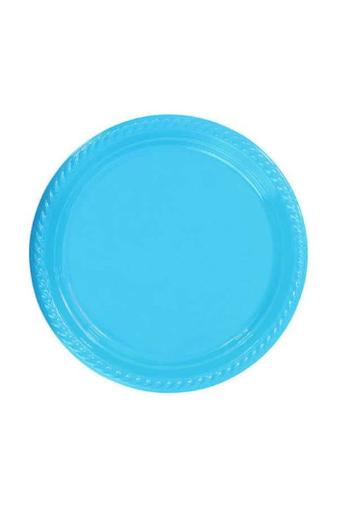 whiteavm Mavi Yuvarlak Plastik Tabak 22 cm Pk 25