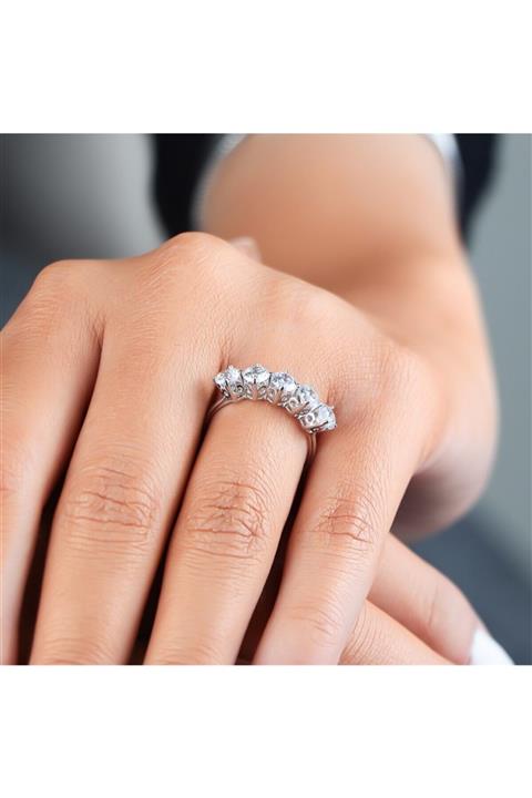 ArıkanlarGold 14 Ayar Beyaz Altın Beştaş Yüzük Yz 007294