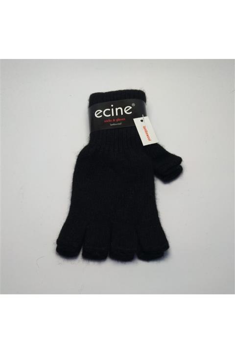ESİN Erkek Lambswool (kuzu Yünü) Kesik Parmak Eldiven Siyah
