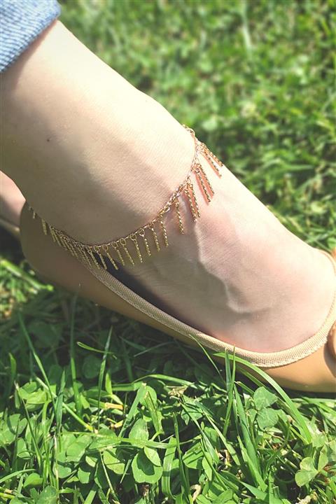 By Meriç Kadın Sallantılı Charmlı 24 Ayar Altın Kaplama Çelik Halhal