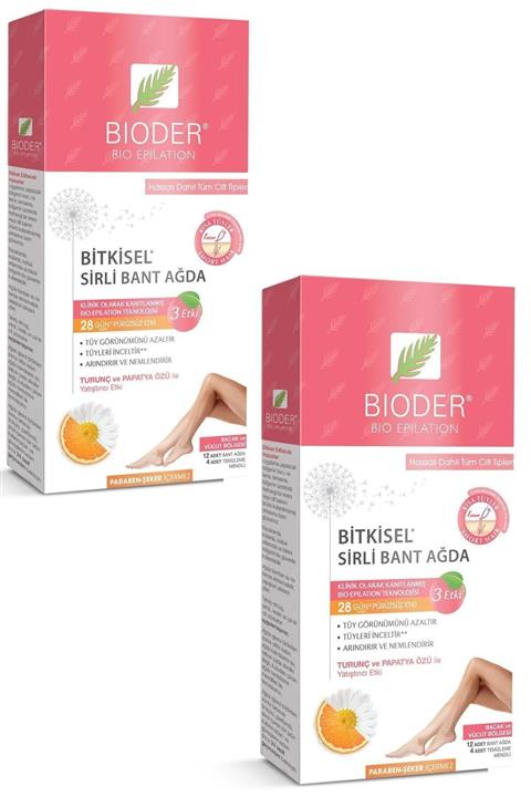 Bioder Bitkisel Sirli Bant Ağda Hassas Dahil Tüm Cilt Tipler X 2 Adet