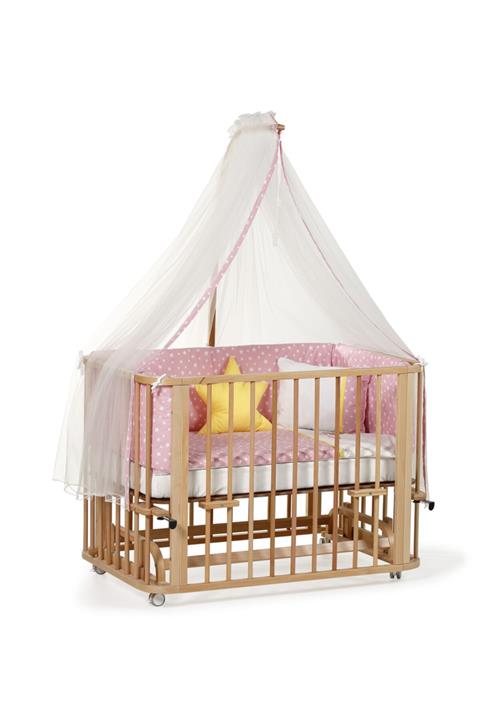 EGEBABY Ege Baby Vernikli 3 In 1 Beşik(70x110)-yıldızlı Uyku Setiyle(pembe)