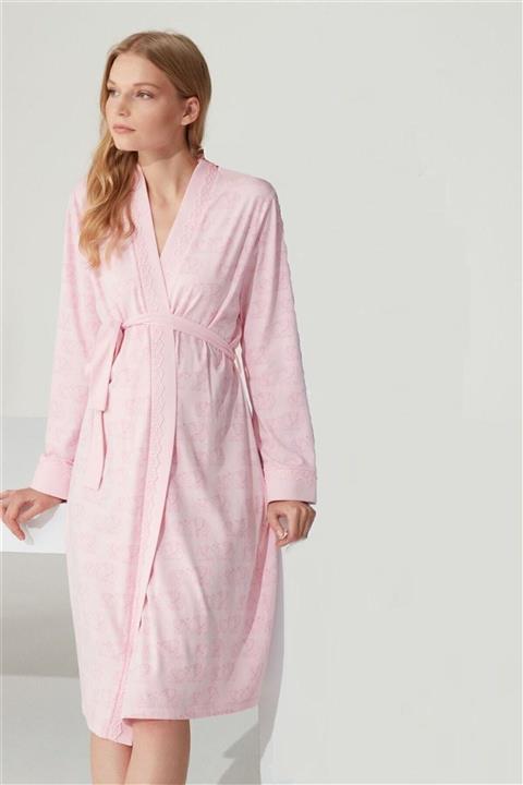Feyza Pijama 3765 Kadın Pembe Hamile Lohusa Sabahlık
