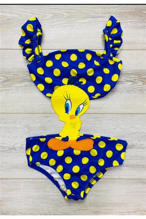 istefani kids Kız Cocuk Twiti Figurlu  Tarz Mayokini