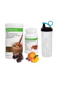 Herbalife Ekonomik Set ( Shake Çikolata 550 Gr. - Çay Şeftali Aromalı 50 Gr. ) Shaker Hediye