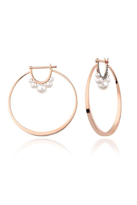 Emel Pırlanta 0.34 Ct. Pırlanta Inci Halka Küpe