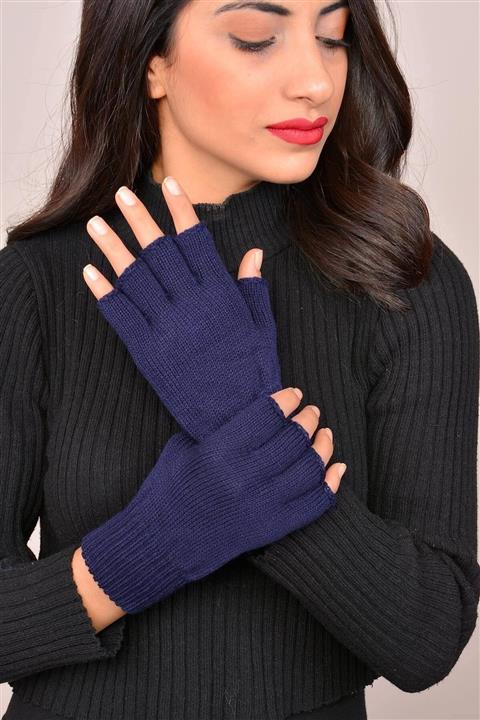 Mossta Kadın Lacivert Parmaksız Eldiven