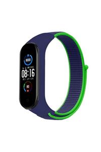 Miyosa Xiaomi Mi  Uyumlu Band 3 4 5 Spor Loop Dokuma Kordon Örgü Hasır Kayış Neon Lime