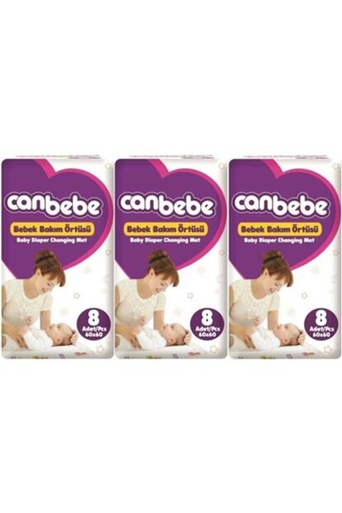Canbebe Bebek Bakım Örtüsü 60*60 Cm 8*3 ( 24 ) Adet