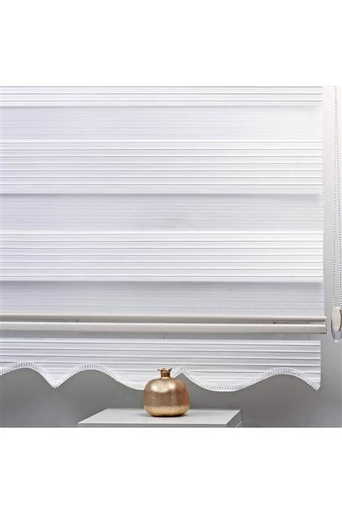 Brillant Pliseli Stor Zebra Perde Etek Dilimli (ekru)