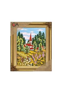 Hobigun Kanaviçe Etamin Goblen - Collection D Art - Orman Içinde Kilise 30x40 Cm