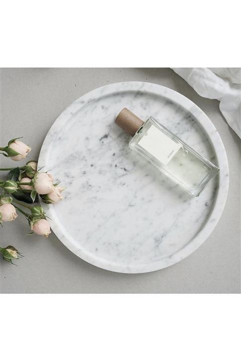 Gündoganstore Leylak Mermer Sunum Tepsisi 25 Cm Çapında 2 Cm Kalınlığında 1 Cm Derinliğinde Hafif Mermer