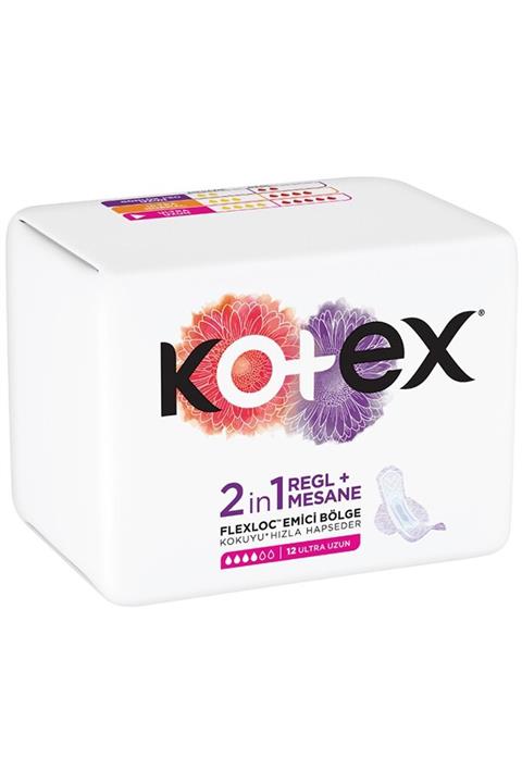 Kotex 2 In 1 Regl + Ultra Uzun Mesane Pedi 12'li Kategori: Günlük Ped