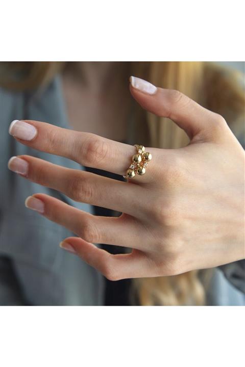 Myra Gold Beş Toplu Taş Detayli Altın Yüzük