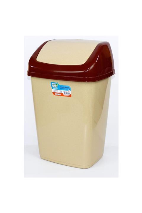 Polytime Klink Sallanır Kapak Çöp Kutusu / Plastik / Kiremit-krem Renk / 5 Litre / 29x14x17 Cm.