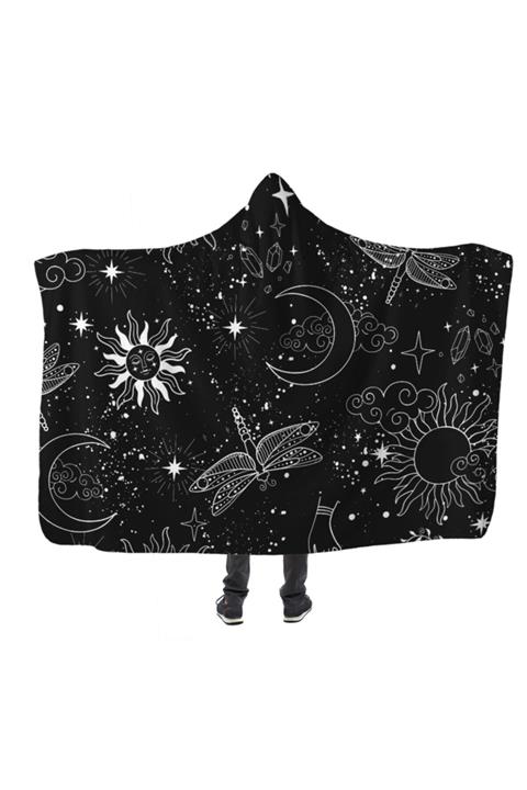 PASAJ HOME Siyah Kolaj Unisex Kapşonlu Battaniye